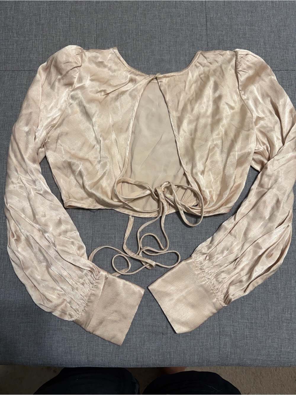 Astr Shimmery Blush Crewneck Top with drawstring